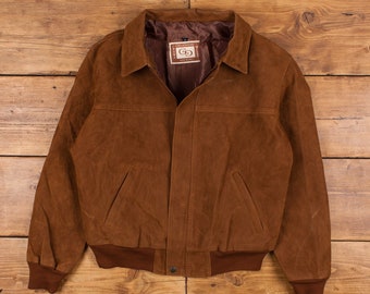 Vintage Collezione Suede Jacket XL Brown Zip Snap