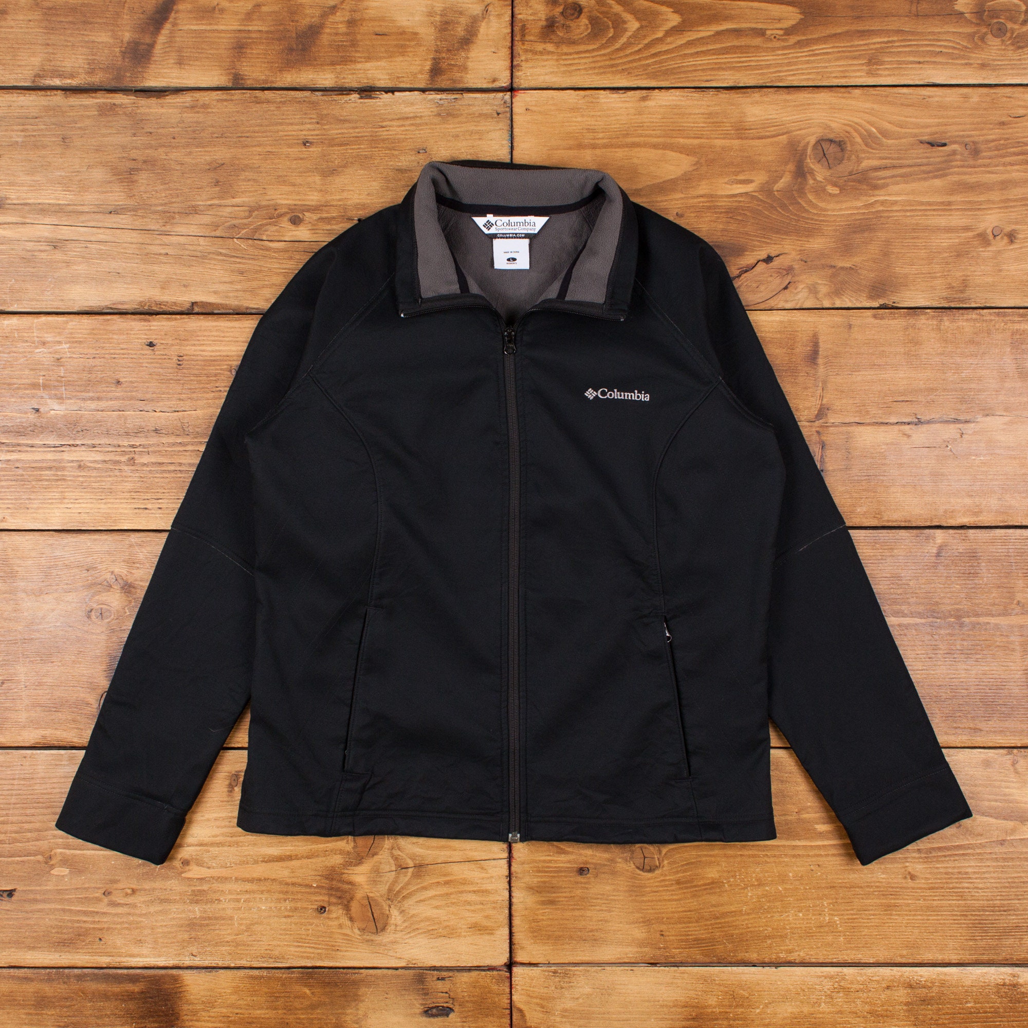 Buy Vintage Columbia Soft Shell Jacket L Gorpcore Full Zip Black 