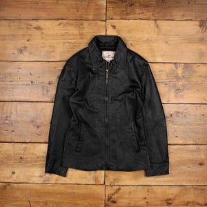 Veste en cuir Real Work Wear vintage S Y2K Noir Femme