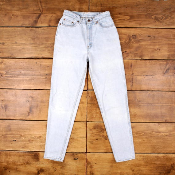 Vintage Levis 512 Jeans 27 x 31 USA Made 90s Light Wash Straight Blue Womens
