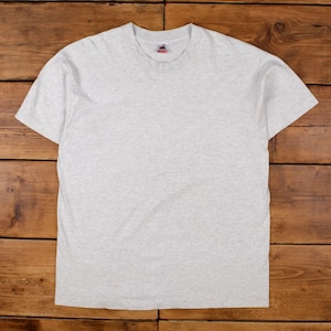 Vintage Fruit of the Loom Single Stitch T Shirt Blank XL 90s USA Made Grey Tee