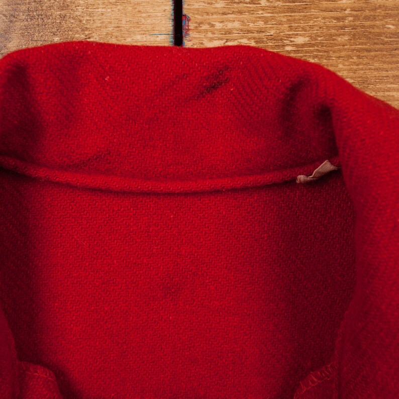 Vintage Outdoors Shirt Button S 50s Wool BSA Mens Long Sleeve Red Solid image 7