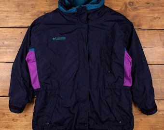 Vintage Columbia Windbreaker Jacket XL 90s Padded Purple - Etsy