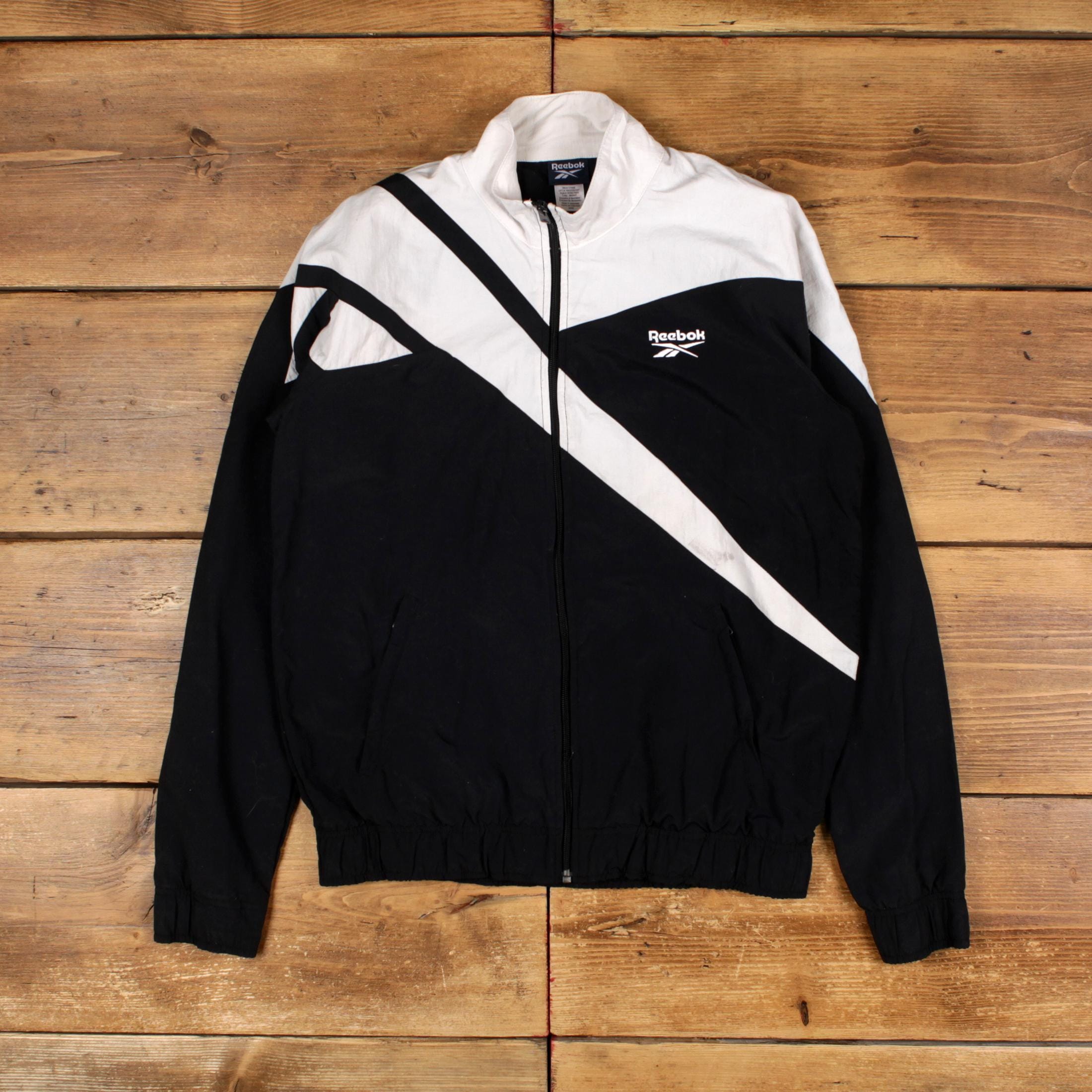 Vintage Reebok Windbreaker Jacket S Black - Etsy