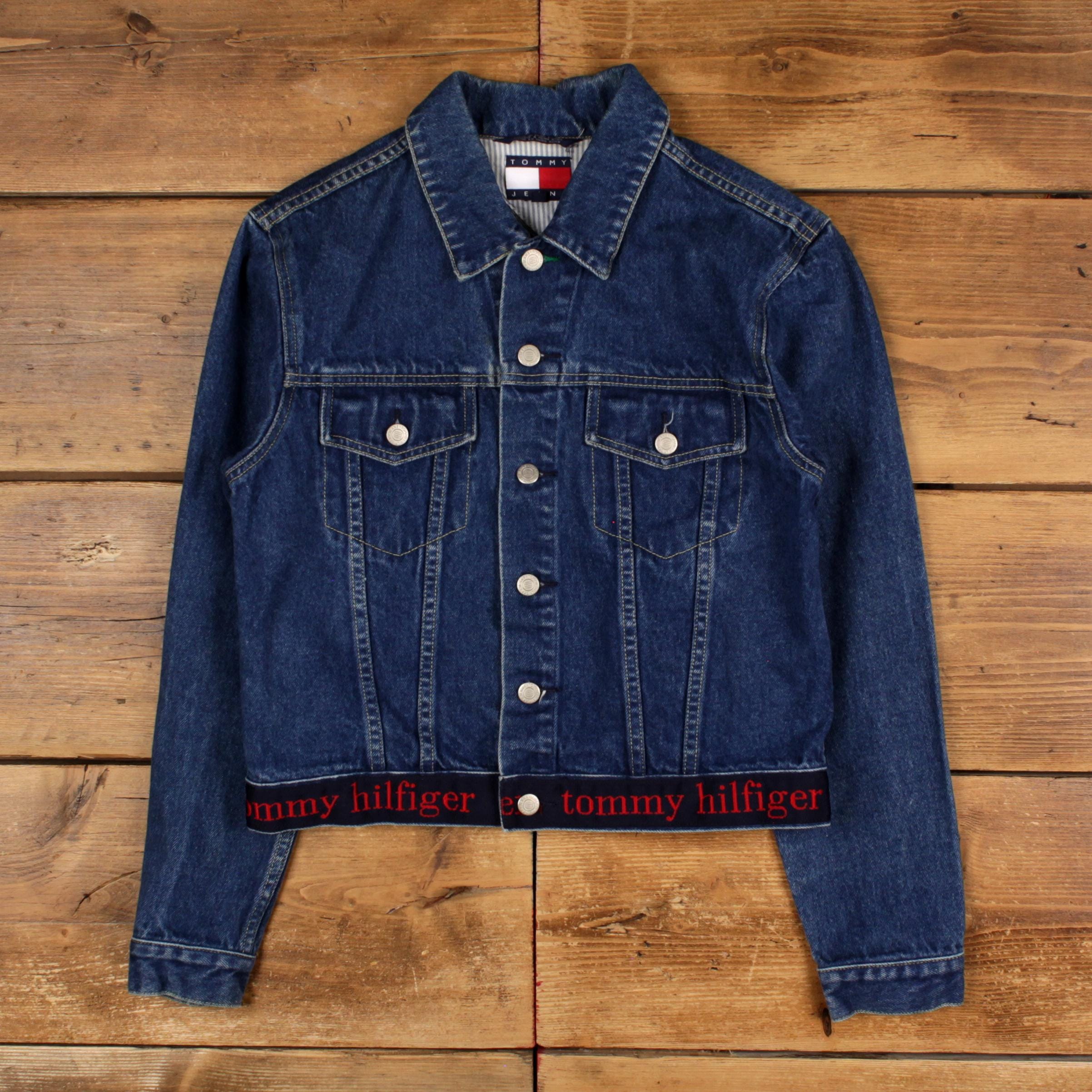 Vintage Tommy Hilfiger Denim Jacket L Trucker Blue Womens - Etsy