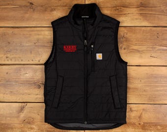 Carhartt vest made in Mexico 裏ボア Vintage Faded Black Carhartt Vest - Carhartt Zip up Quilted