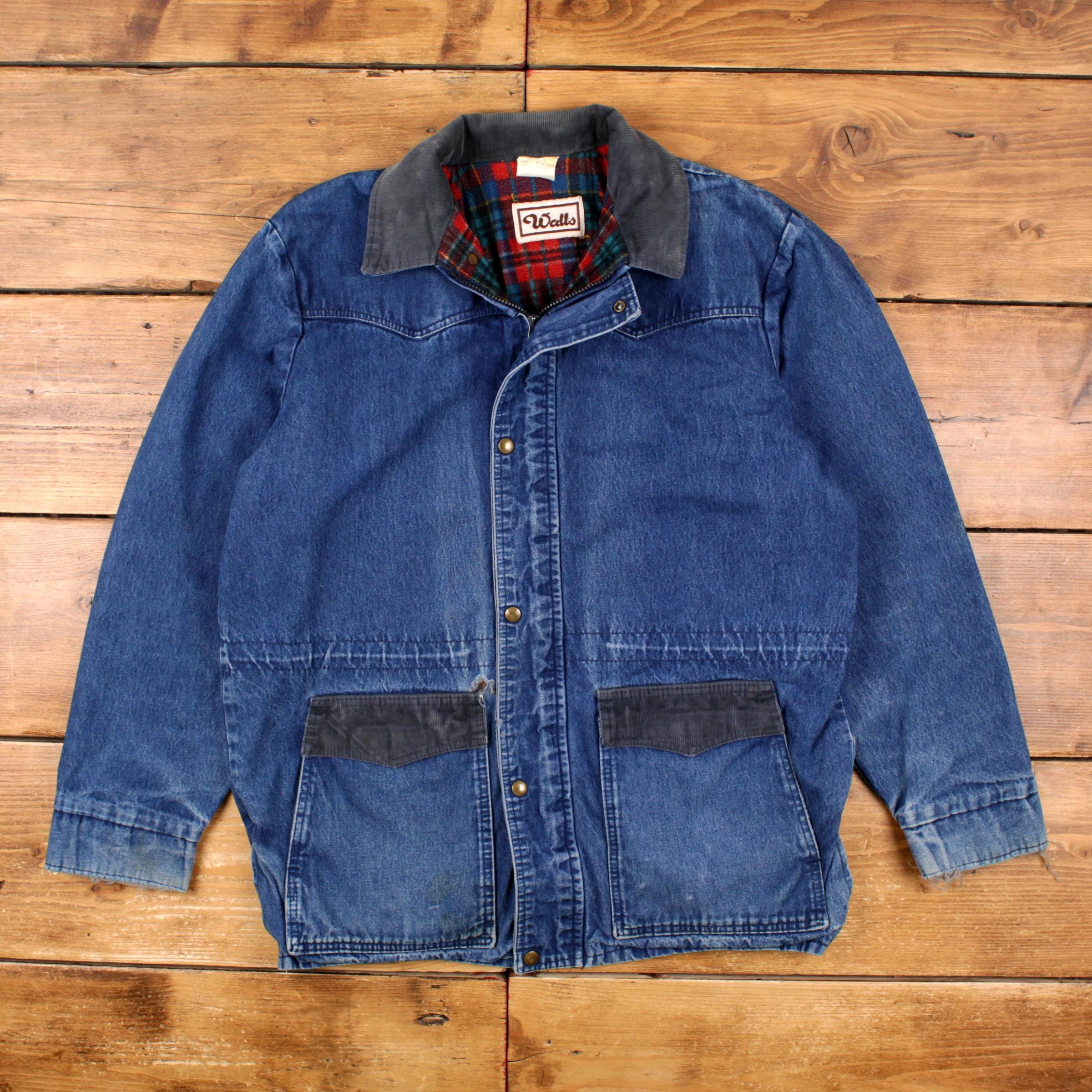Vintage Denim Chore Jacket 90s - Etsy