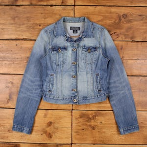 Vintage Polo Ralph Lauren Denim Jacket M Trucker Blue Womens