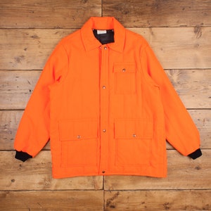 Vintage Workwear Jacket L Orange Zip Snap