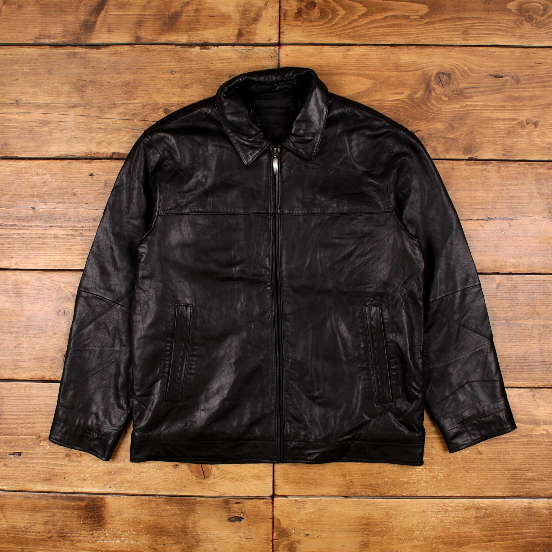 Vintage Claiborne Mens Leather Jacket - Etsy Vintage Claiborne Mens Leather Jacket - Etsy