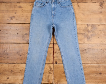 Jean Levis 505 30 x 30 USA fabriqué années 90 délavé à la pierre droite bleu femme