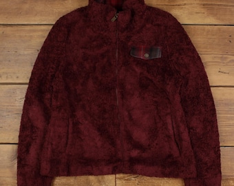 Chaqueta de exterior vintage Pendleton M T Snap Fleece roja para mujer