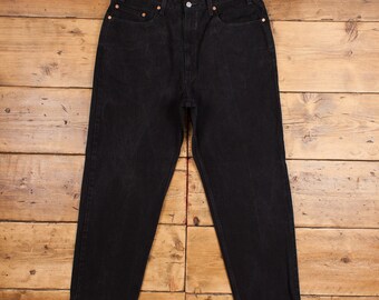 Vintage Levis 550 Jeans 36 x 30 Dark Wash Tapered Black Red Tab Denim