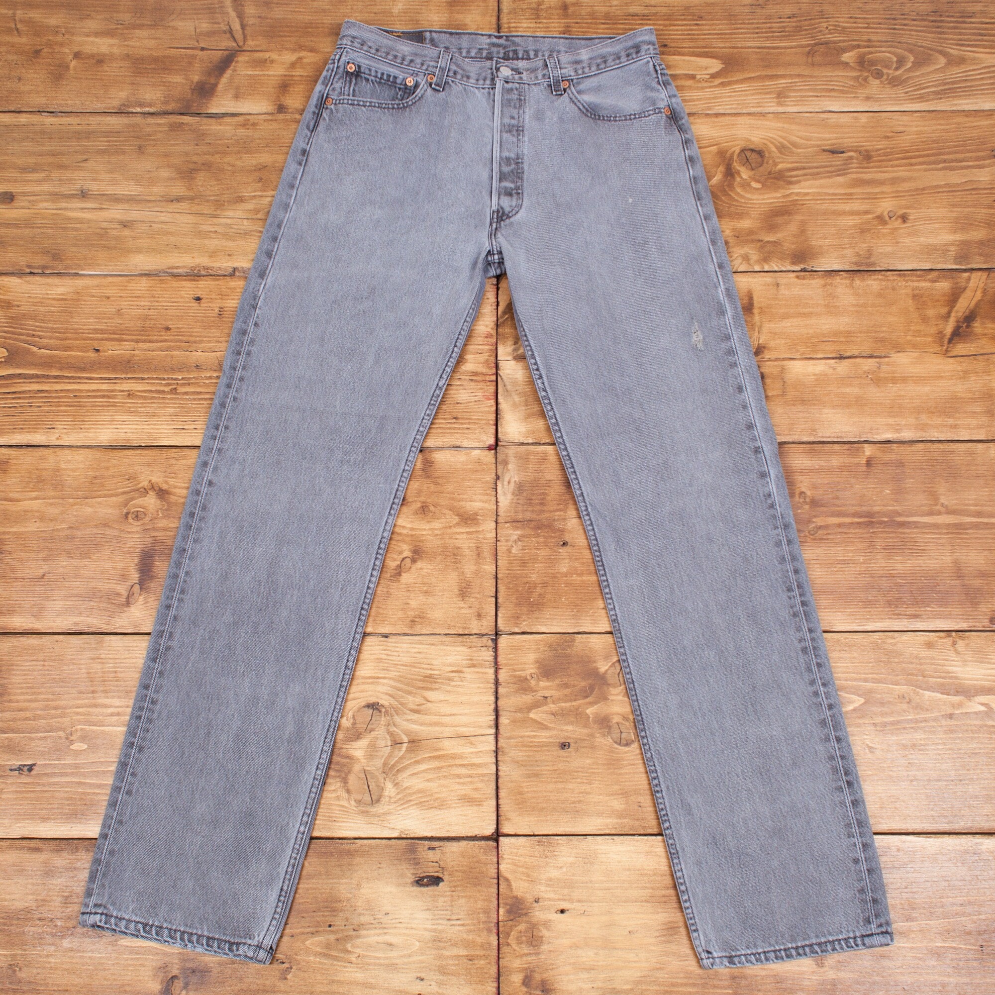 Vintage 90er Levis Levi 501 USA Made Light Grey Denim Jeans 32 | Etsy