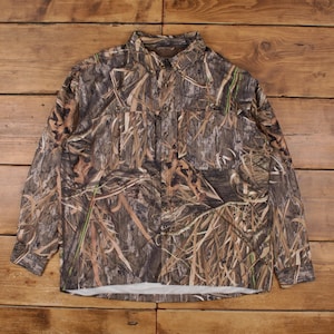 Drake Real Tree Shirt XL Mens Button Camo Hunting Pockets Outdoor Gear Brown image 1