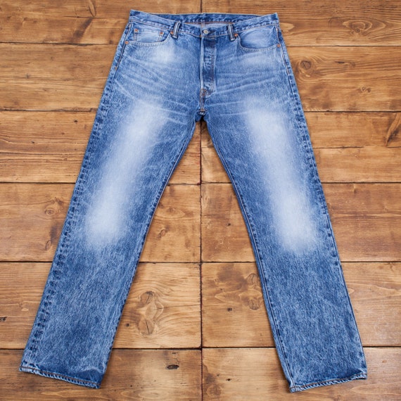 Vintage Levis Levi 501 Red Tab Acid Wash Blue Straight Jeans - Etsy