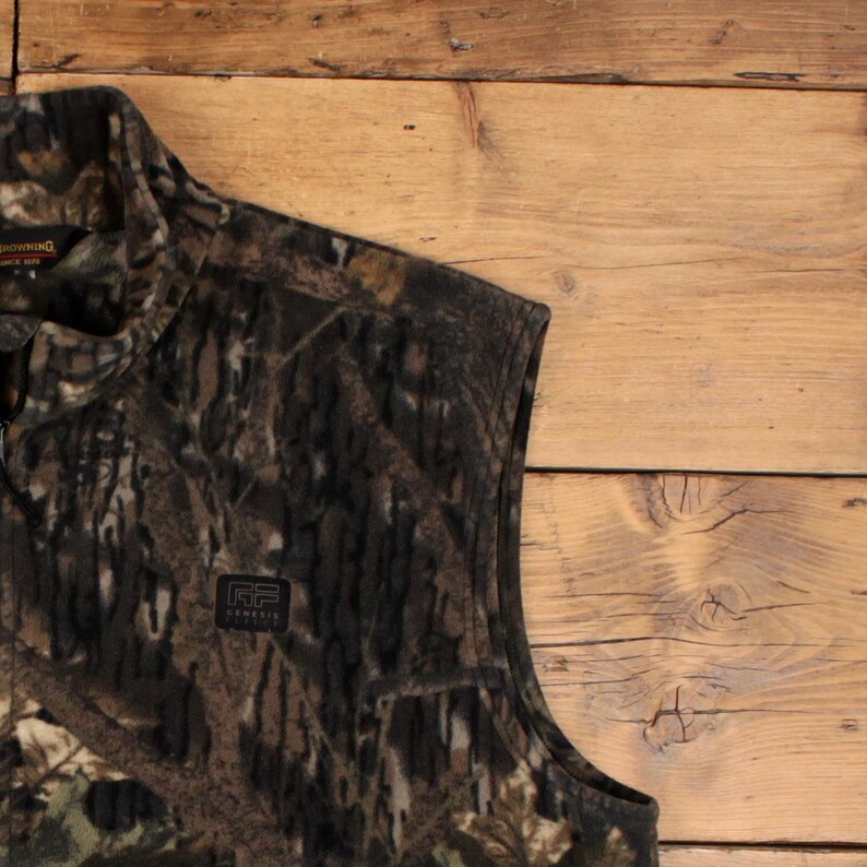 Chaleco polar Browning 2XL para hombre, color marrón, camuflaje Real Tree, chaqueta de caza con cremallera. imagen 5