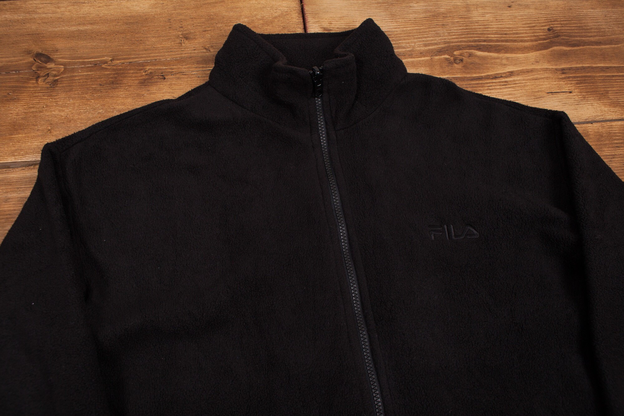 Mens Vintage Fila Black Full Zip 