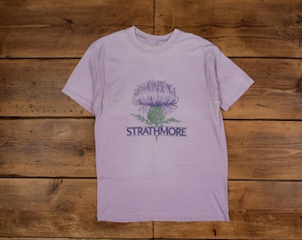 Vintage Single Stitch T Shirt Graphic 2XL 90s Thrashed Strathmore Paper Thin