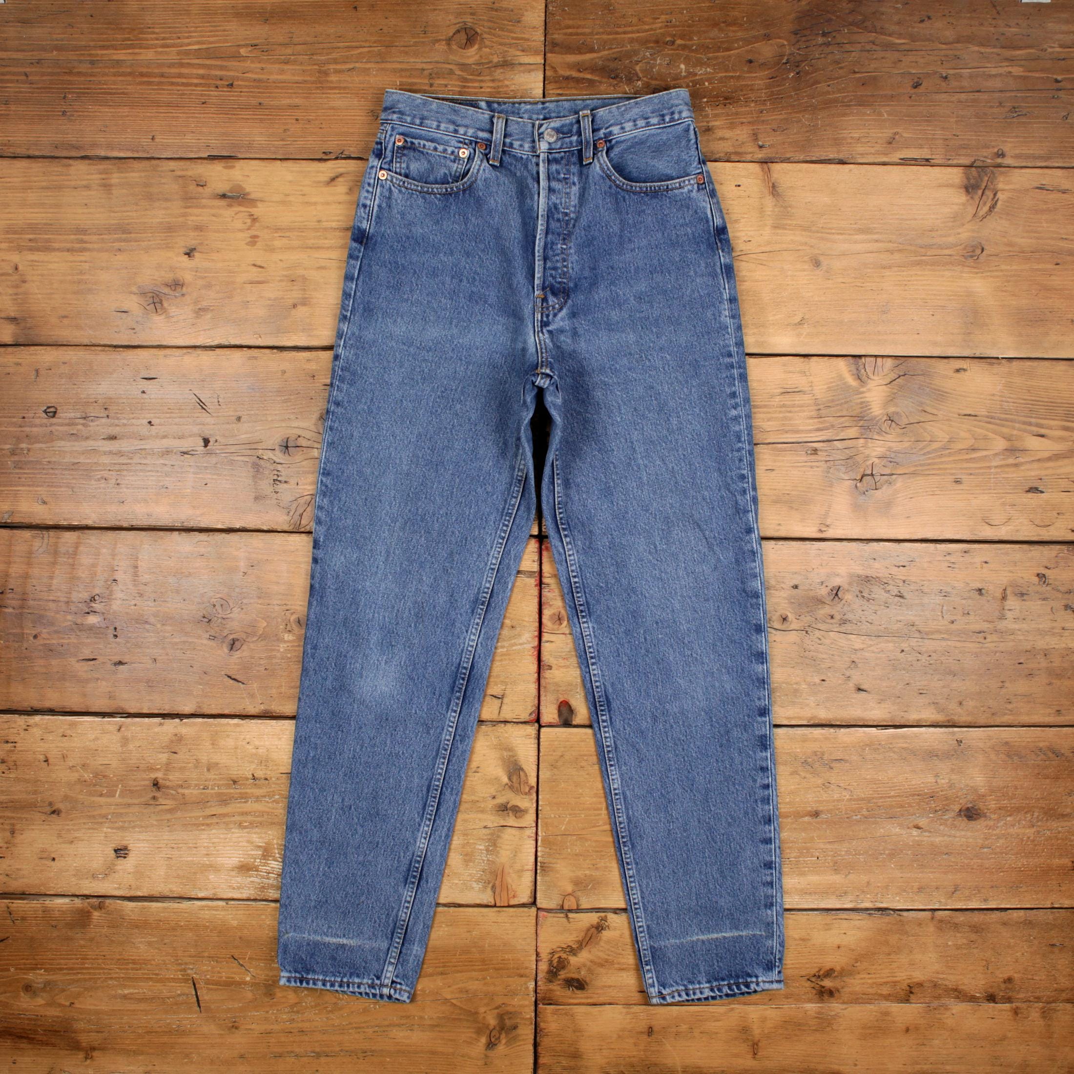 Vintage Levis 591 Jeans 29 X 31 Stonewash Straight Blue Womens Red