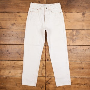 Vintage Guess Jeans Pants Trousers 33x32 USA Made 90s Unisex Tapered White
