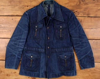 1970's Levi's Denim Jacket / Levi's Type III Denim Jacket / Dark