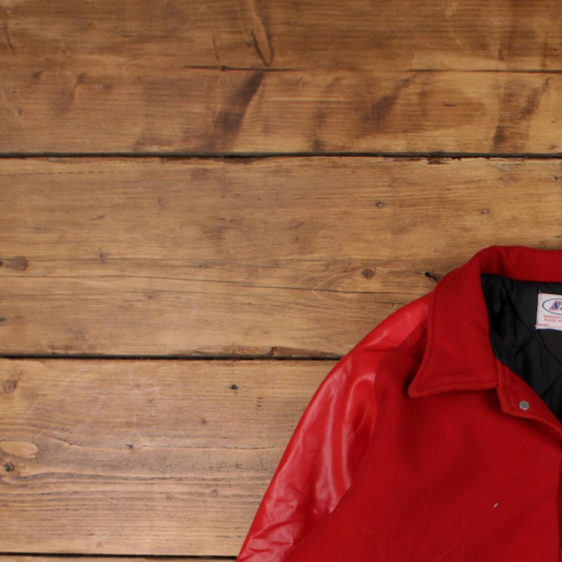 Vintage Neff Varsity Jacket XL 90s Leather Letterman USA Made Red - Etsy