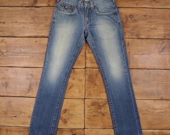 Vintage True Religion Jeans Pants Trousers 33x34 USA Made Stonewash Denim Y2K