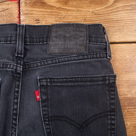Vintage Levis 510 Jeans 27 X 28 Dark Wash Skinny Black Red Tab Denim Etsy