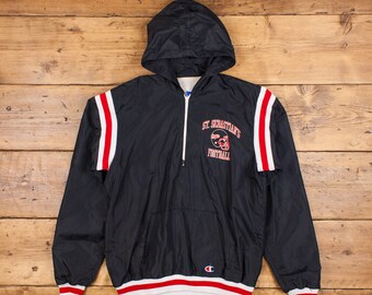 Mens Vintage 70s Alpine Jedsons Red Blue Sherpa Lined Plaid