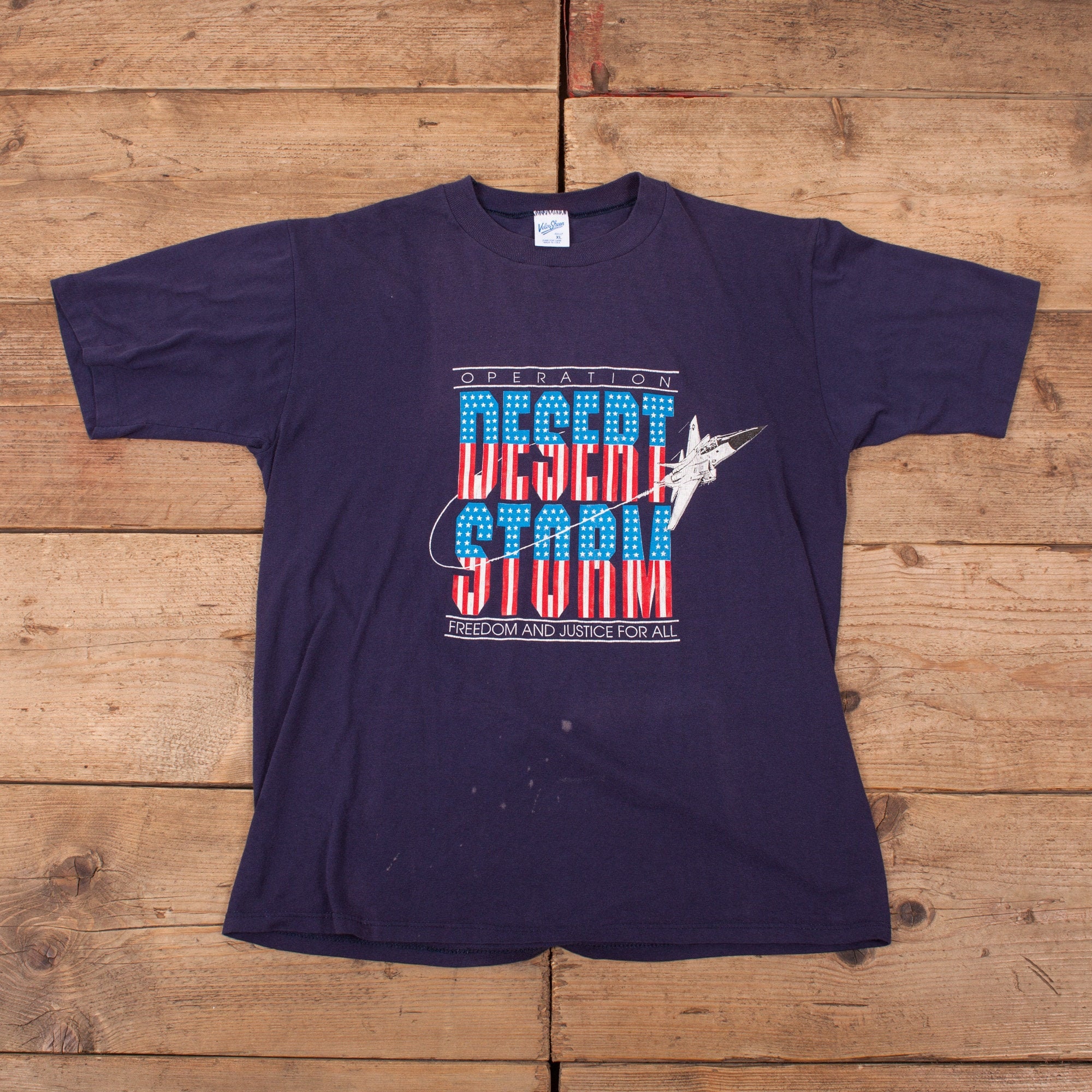 Image of Men's Vintage 90S Desert Storm Single Stitch Screen Stars T-Shirt L 42" R17642