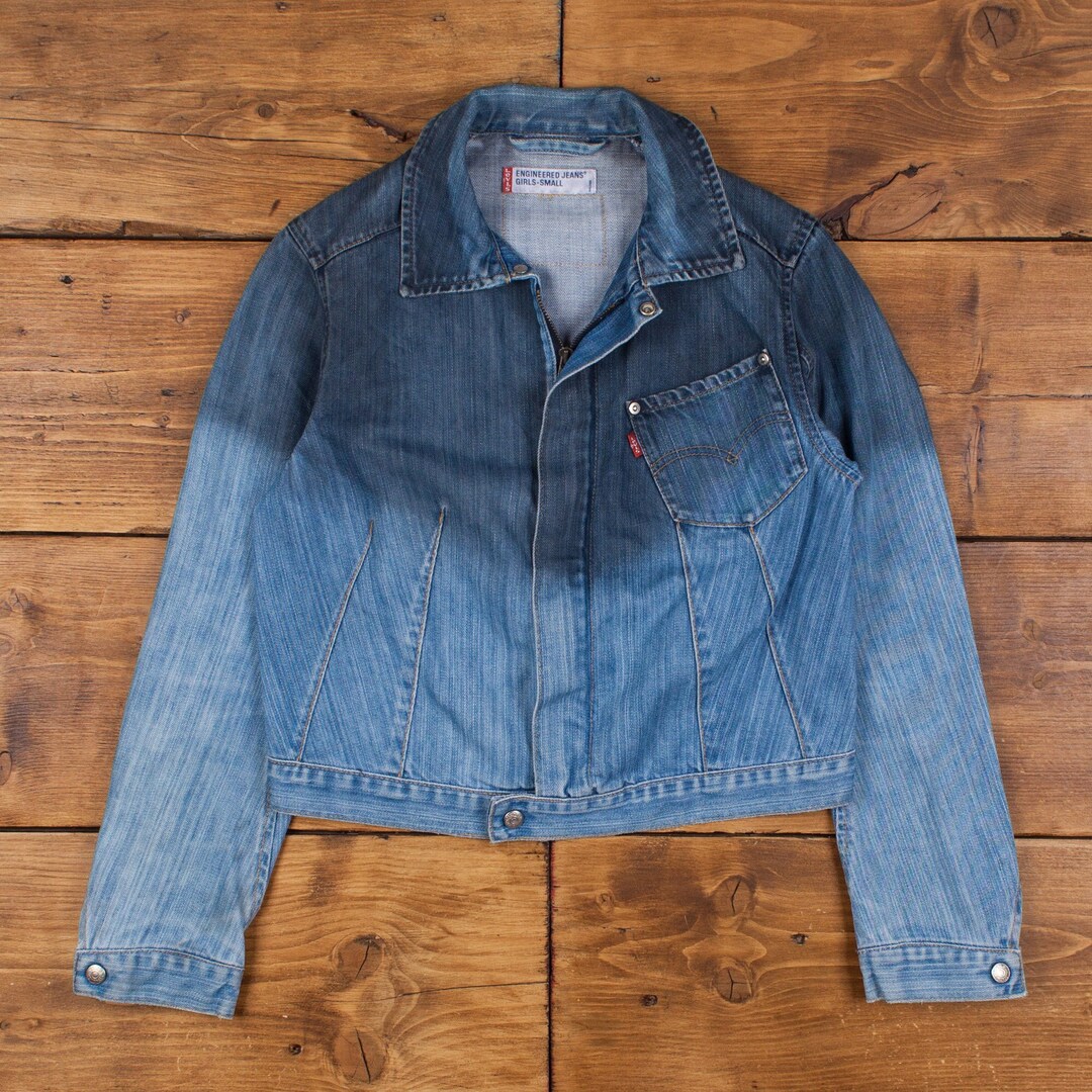 Vintage Levis Denim Jacket Small Engineered Overdye Jean Etsy