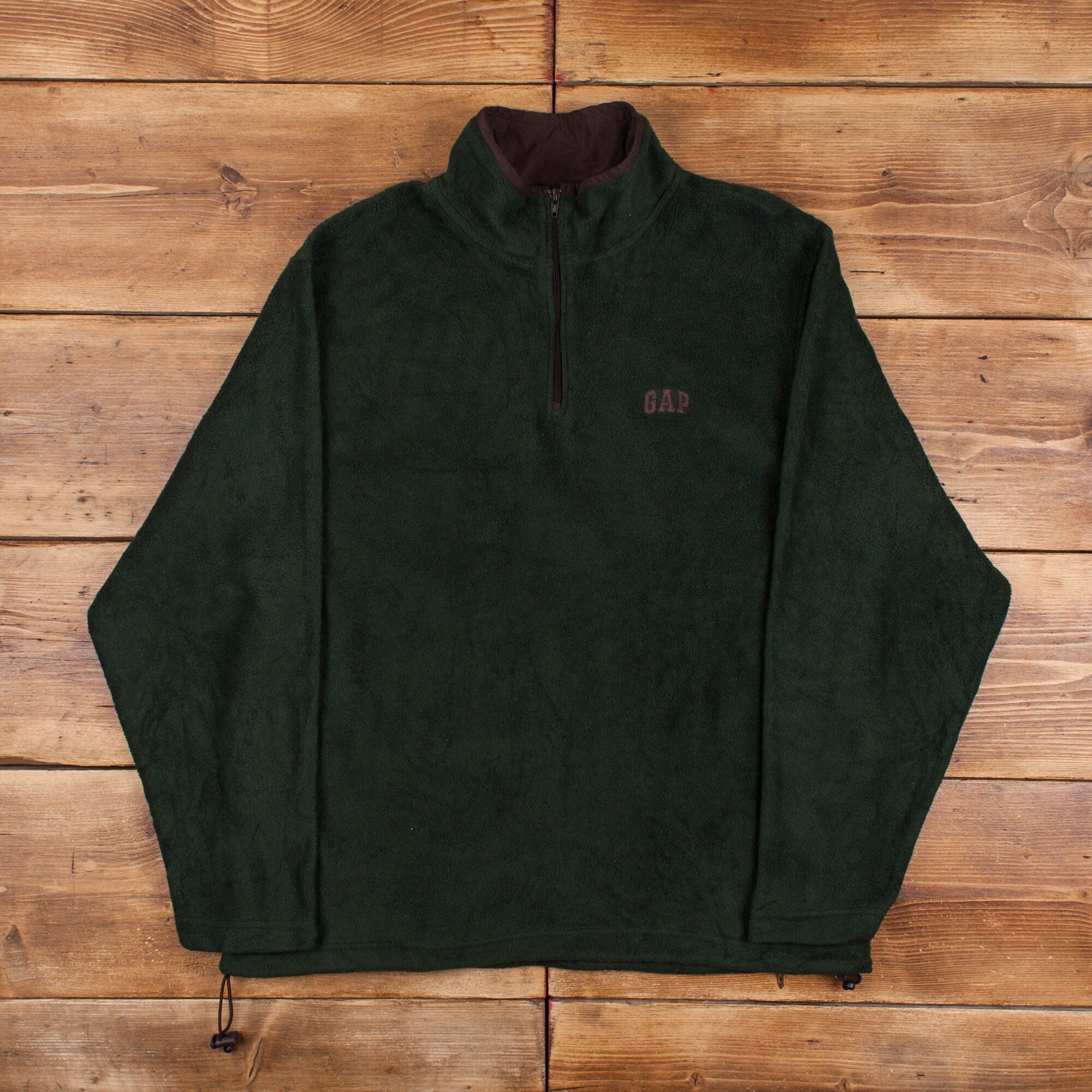 Vintage GAP Quarter Zip Fleece XL Chest Logo Forest Green - Etsy