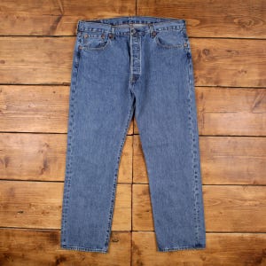 Vintage Levis 501 Jeans 38 x 30 Medium Wash Straight Blue Red Tab Denim