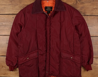 Chaqueta de trabajo vintage Sears XL, años 80, acolchada, roja, para trabajo y ocio