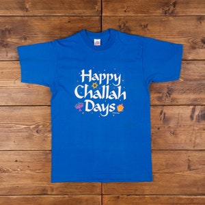 Vintage Fruit of the Loom T Shirt Medium Single Stitch Graphic Tee Blue R27554