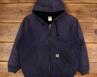 Vintage Carhartt Hoodie Sweater Sun Faded Brown Zip Up - Etsy