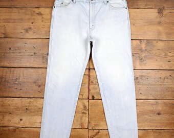 Vaqueros Levi's 510 vintage, 38 x 33, denim recto azul con lengüeta naranja y lavado claro, años 90