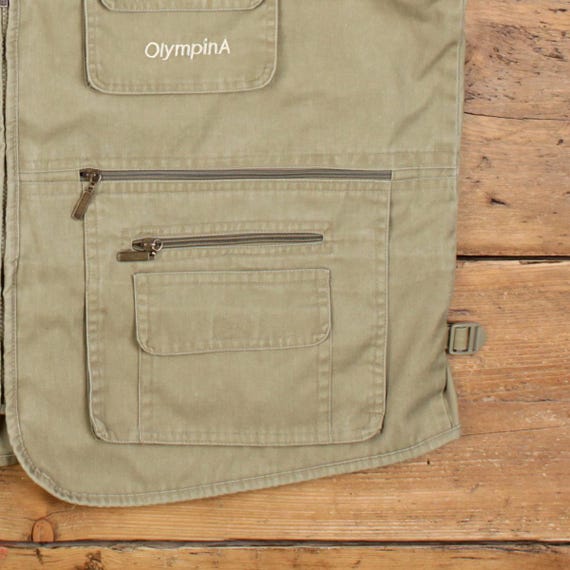 Gilet Utilitaire OlympinA 3XL Toile Marron, Multi-poches Pour Randonnée, Pêche, Chasse, Photo