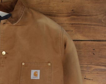 Vintage Carhartt Michigan Chore Jacket L Mens 90s Brown Workwear