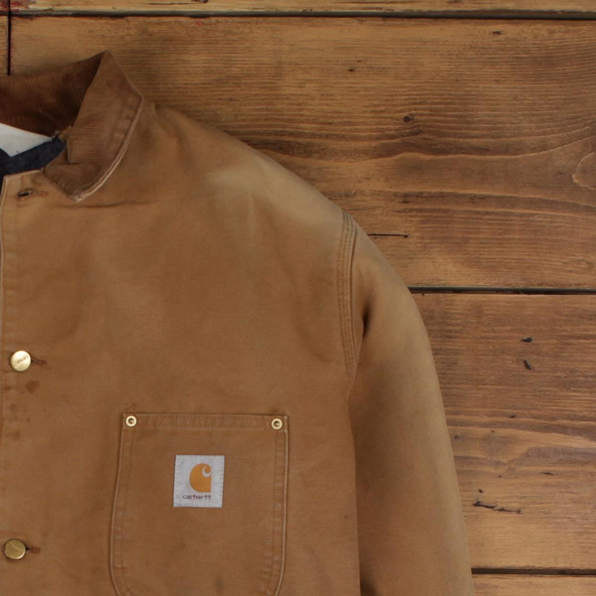 Vintage Carhartt Michigan Chore Jacket L Mens 90s Brown Workwear