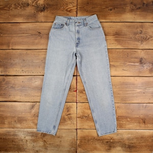 Vintage Levis 550 Jeans 27 x 29 Stonewash Straight Blue Womens Red Tab Denim