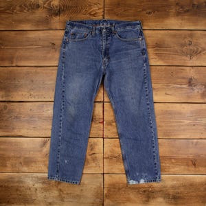 Vintage Levis 505 Jeans 36 x 29 Stonewash Straight Blue Red Tab Denim