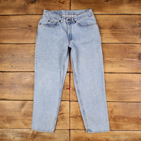 Vintage Levis 550 Jeans 33 x 28 USA Made 90s Stonewash Straight Blue Denim
