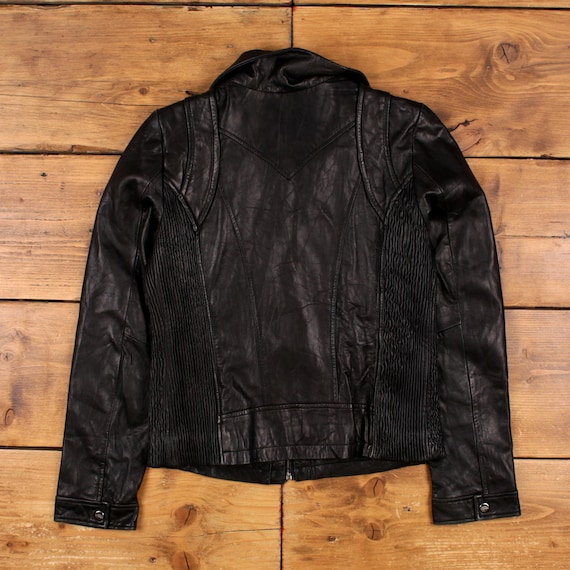 Steve Madden Y2K Biker Leather Jacket L Womens 00s Black Moto