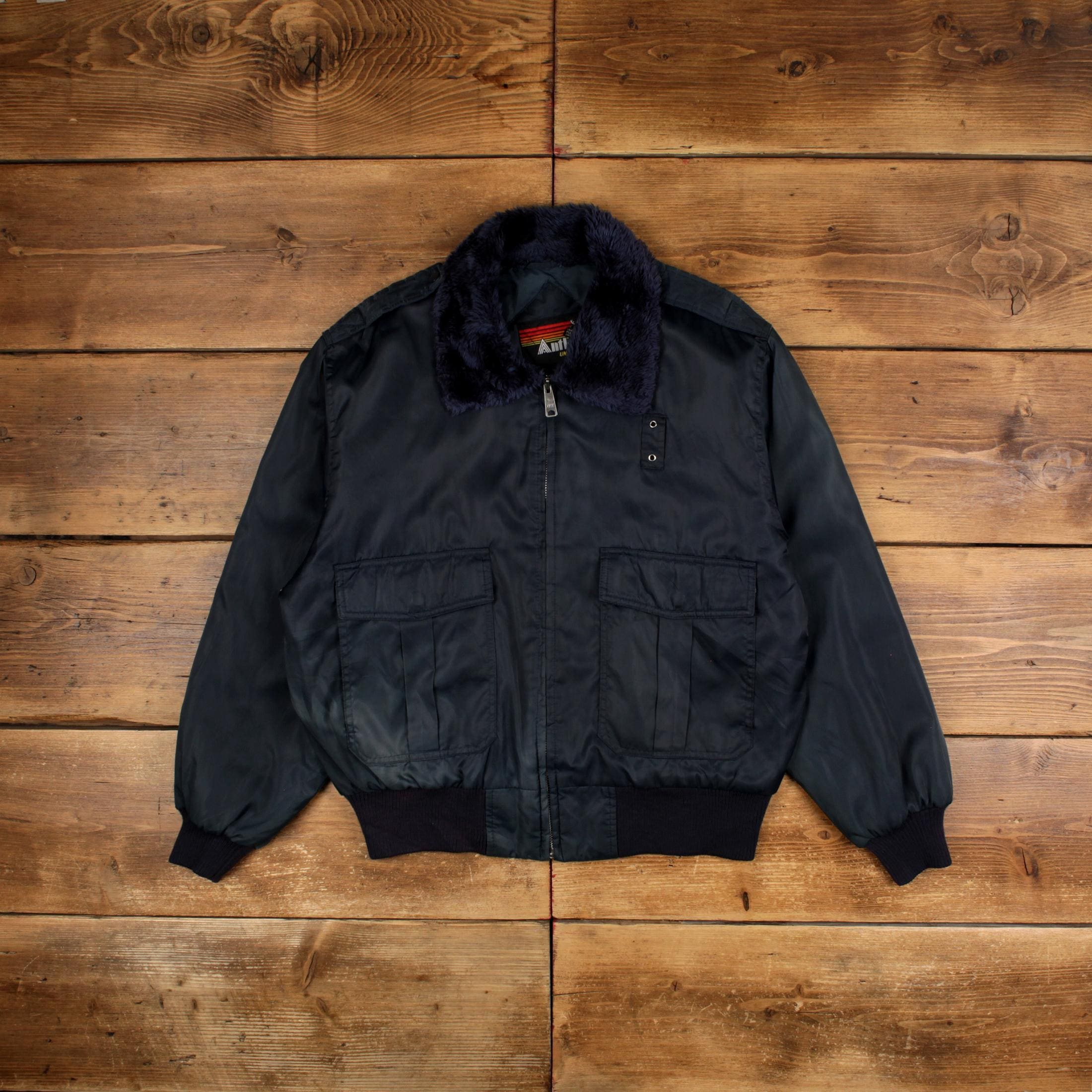 Vintage Antler Bomber Jacket L 80s Flight Blue - Etsy