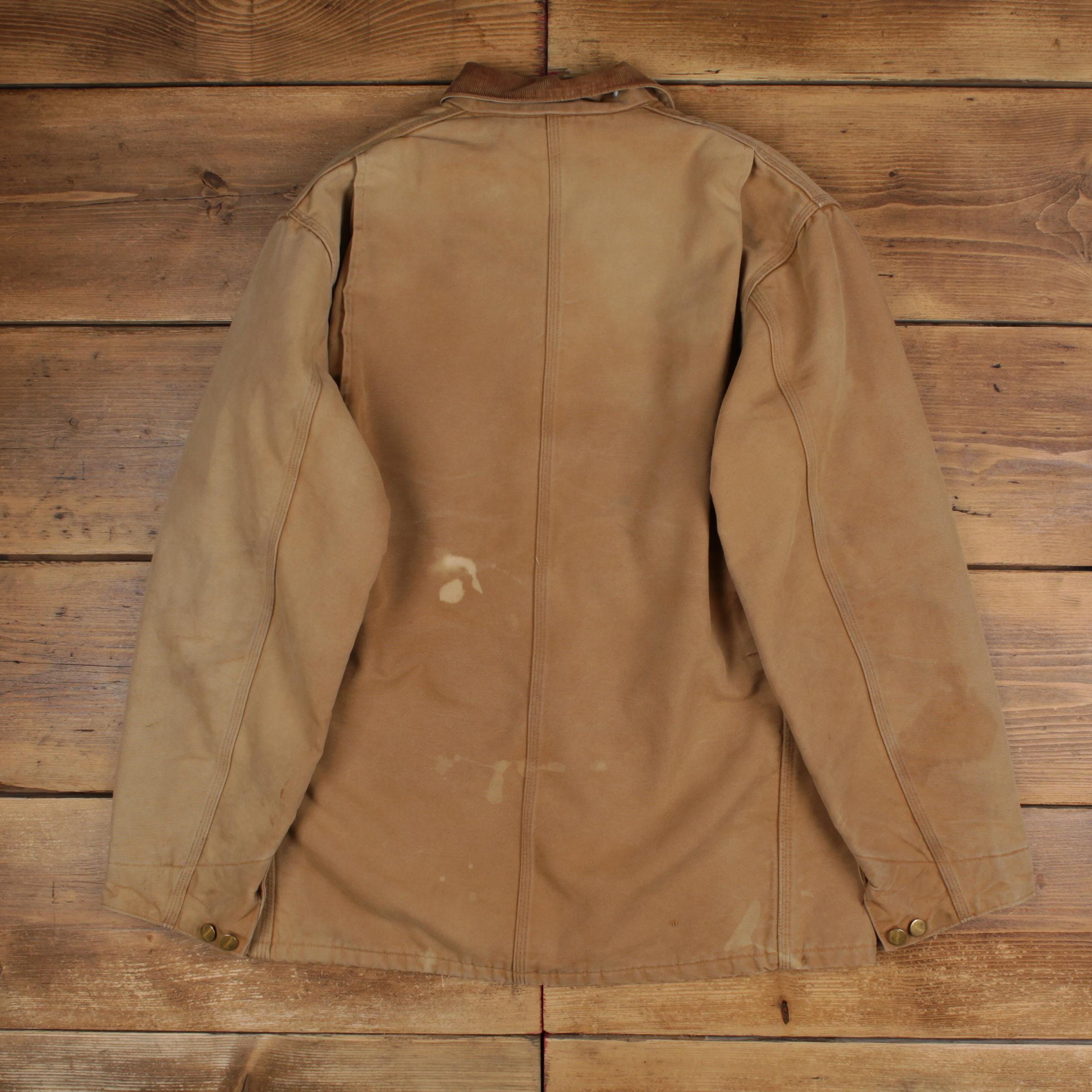 Vintage Carhartt Michigan Chore Jacket L Mens 90s Brown Workwear
