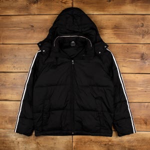 Vintage adidas Puffer Jacket M Striped Black