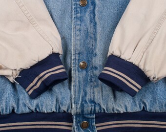 Vintage Yukon Trail Bomber Jacket XL 90s Denim Blue Snap - Etsy Vintage Yukon Trail Bomber Jacket XL 90s Denim Blue Snap - Etsy