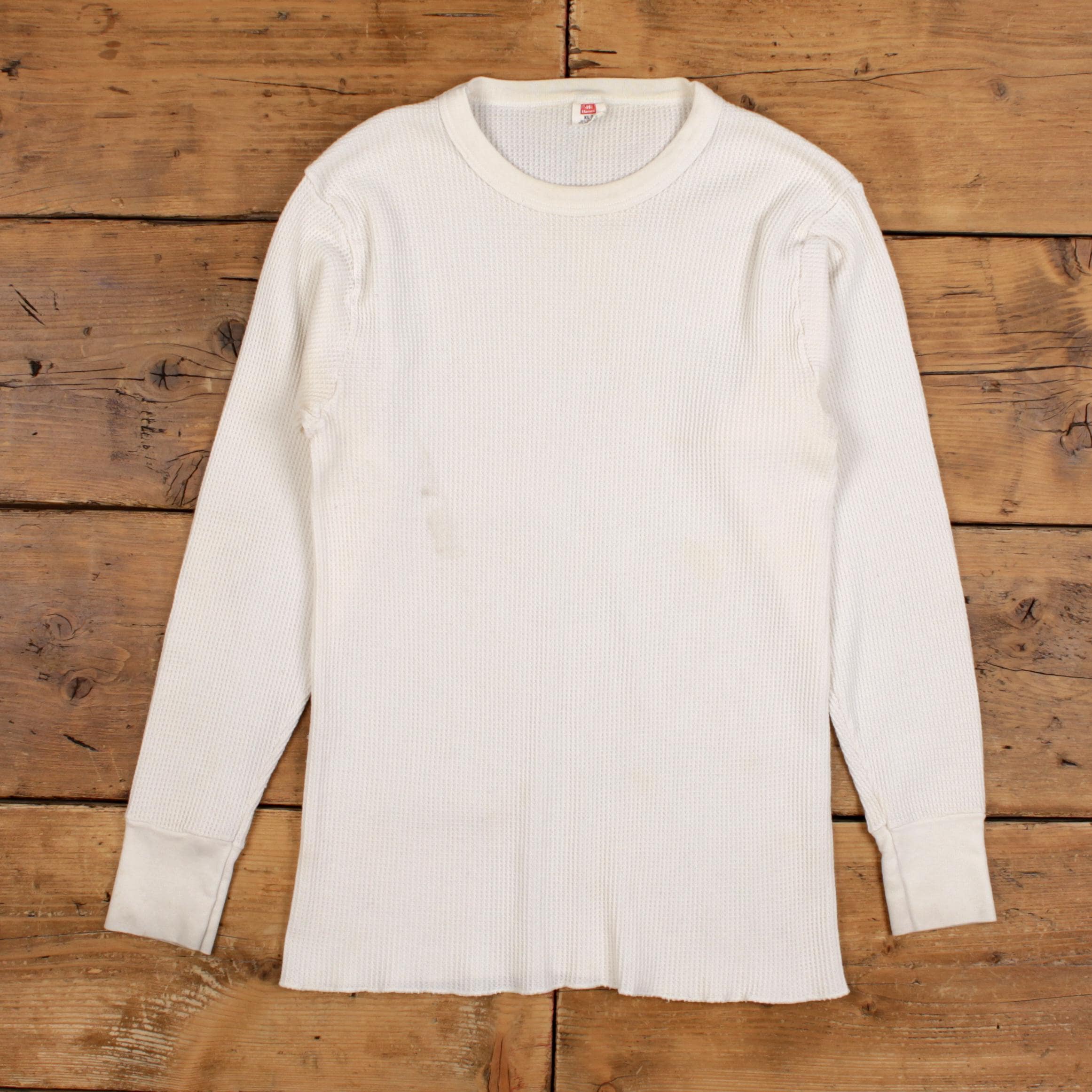 Hanes Men's Waffle Knit Thermal Crew Neck Shirt Vintage Hanes